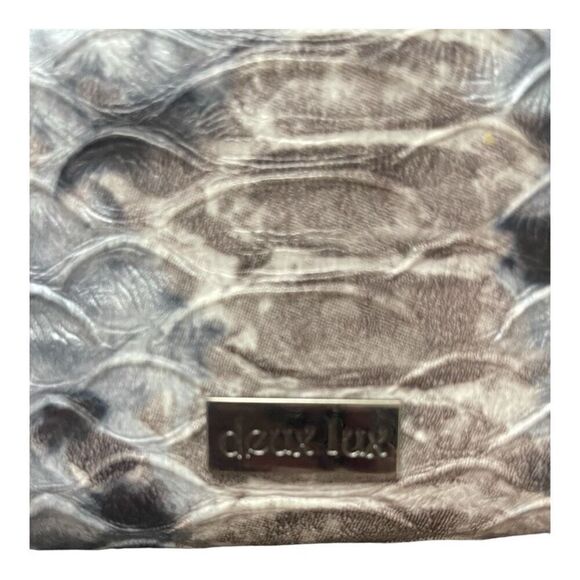 Day Lux Gray Snake Embossed Zip Around Wallet EUC - Picture 2 of 7